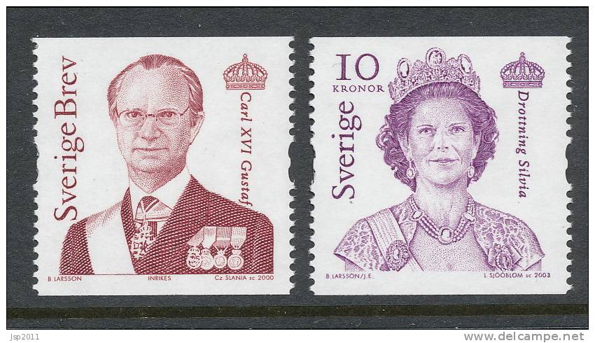 Sweden 2003 Facit # 2382-2383. Carl XVI Gustaf And Queen Silvia, Set Of 2, See Scann, MNH (**) - Ungebraucht