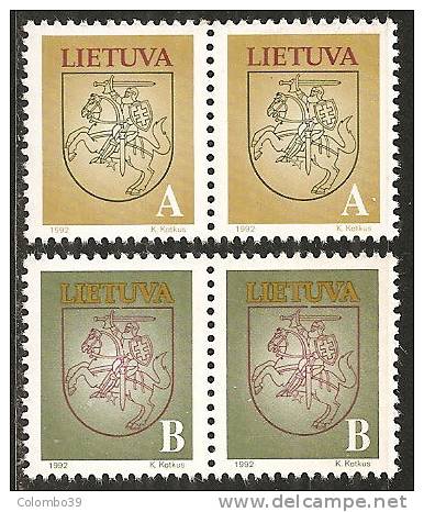 Lituania 1993 Nuovo** - Mi. 531/32 X2; 537/39 - Lituania