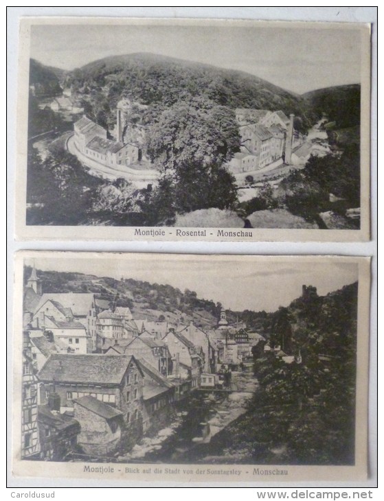 CPA Lot 2x Montjoie Rosental Monschau Stadt Sonntagsley Ed WEISS Voyagé 1924 Timbre Cachet St Vith - Monschau