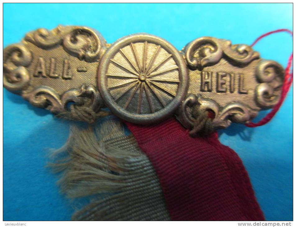 Médaille De Compétition /Cyclisme/strasbourg/ All Heil/Argent ?  / 1906         D132 - Cyclisme
