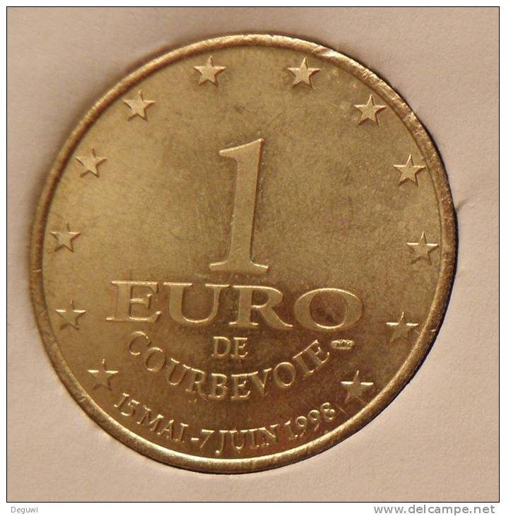 1 Euro Temporaire Precurseur De COURBEVOIE  1998, RRRR, Gute Erhaltung, BR, Nr. 238 - Euro Van De Steden