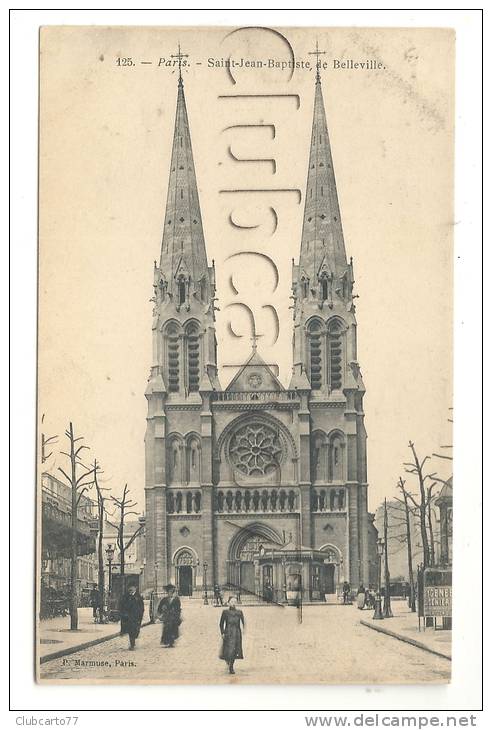 Paris 20ème Arr (75) : L'église Saint-Jean Baptiste De Belleville En 1905 (animé). - Arrondissement: 20