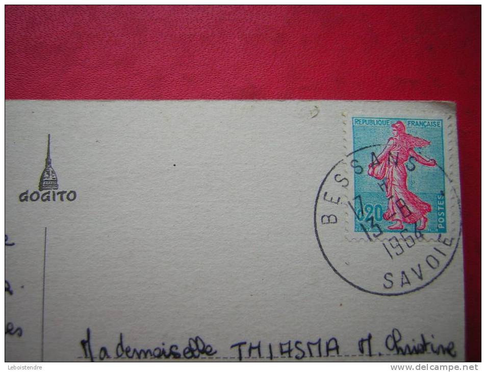 CPM  ITALIE  TURIN LA NUIT VUE  TORINO DI NOTTE PANORAMA   VOYAGEE 1964 TIMBRE FRANCAIS - Mole Antonelliana