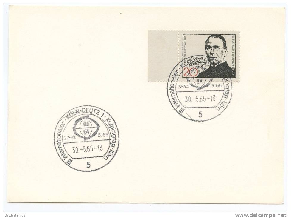 Germany 1965 Köln-Deutz, Adolph Kolping Commemorative Cover - Sonstige & Ohne Zuordnung