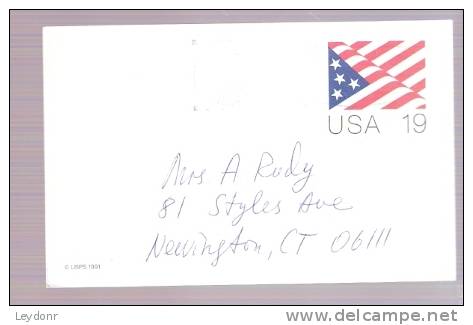 Postal Card - US Flag - Postmarked Queens, NY - 1981-00