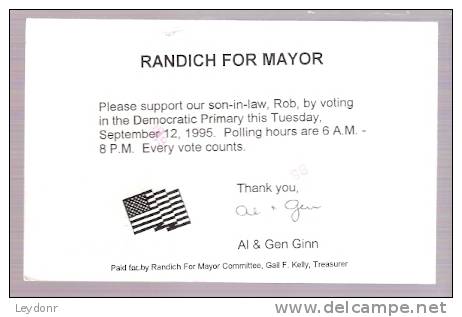 Postal Card - Red Barn  -  Randich For Mayor - - 1981-00