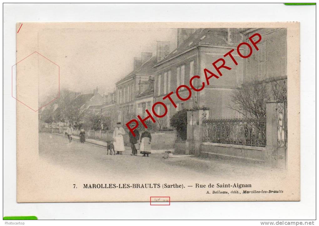 Rue De Saint AIGNAN-MAROLLES LES BRAULTS-1907- - Marolles-les-Braults