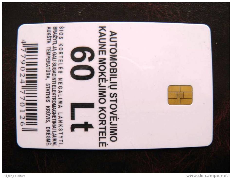 Chip Parking Card From Lithuania,  Kaunas, 60lt., Camping, 2 Scans - Other & Unclassified