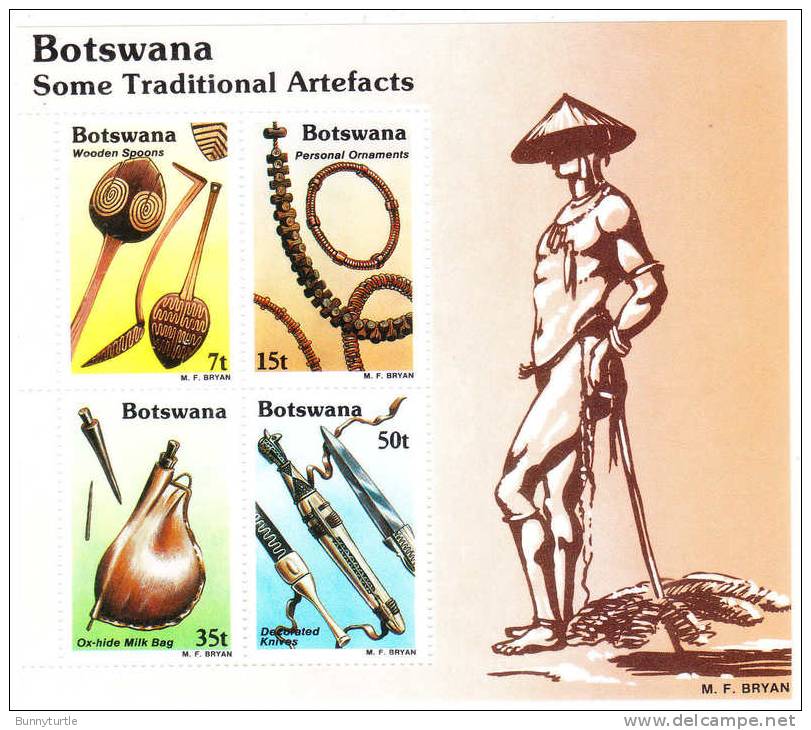 Botswana 1983 Traditional Artefacts Spoons Knives S/S MNH - Botswana (1966-...)