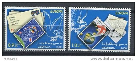 101 GEORGIE 2008 - Europa Ecriture D Une Lettre - Neuf Sans Charniere (Yvert 443/444) - Georgia