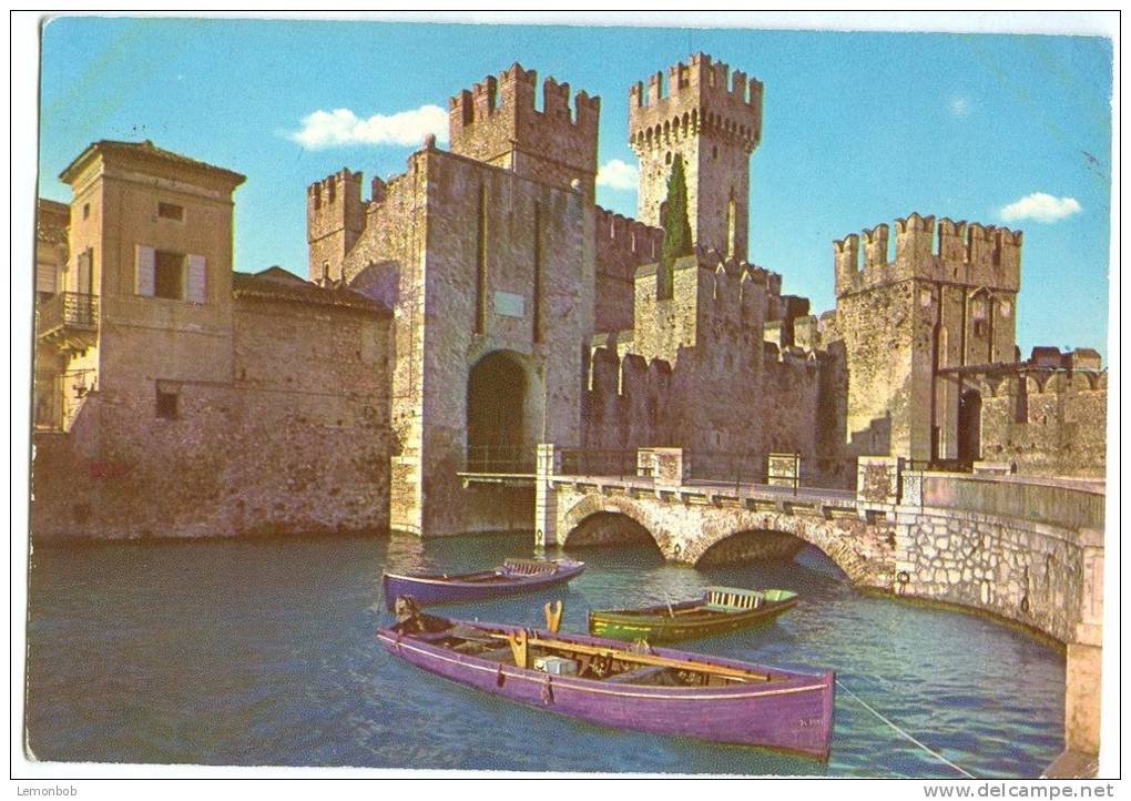 Italy, Lago Di Garda, Sirmione, Il Castello, The Castle, 1961 Used Postcard [13405] - Other & Unclassified