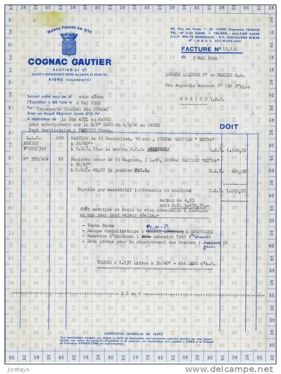 Cognac Gautier à Aigre Dans Le 16, Ref Perso 709 - Agricultura