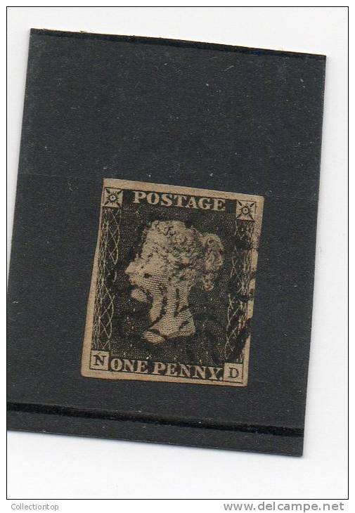 Penny Black 1840 Gran Bretagna - Il Primo Francobollo Emesso E Annullato Al Mondo - Usados