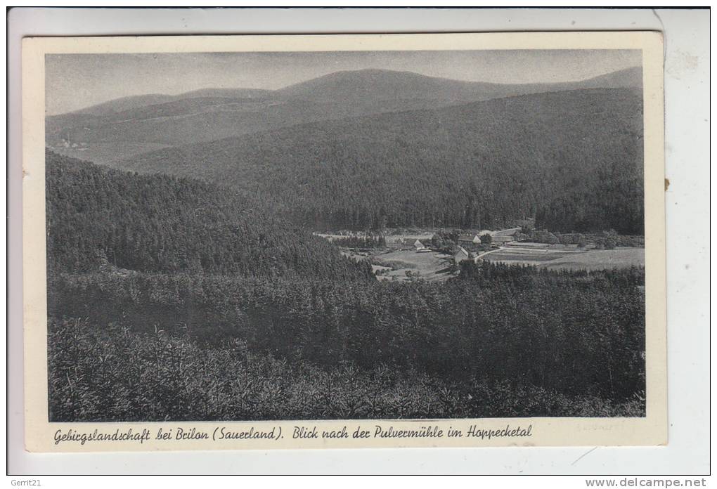 5790 BRILON, Blick Ins Hoppecketal - Pulvermühle 1940 - Brilon