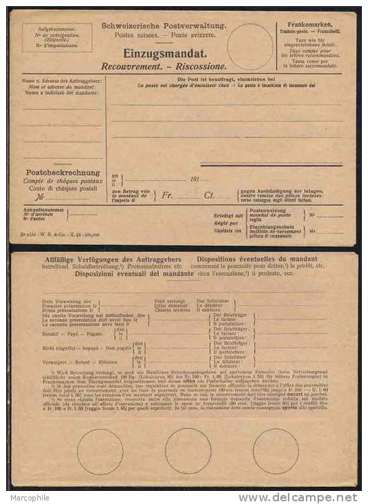 SUISSE / ENVELOPPE "RECOUVREMENT" DES POSTES SUISSES (rer 1364) - Portomarken