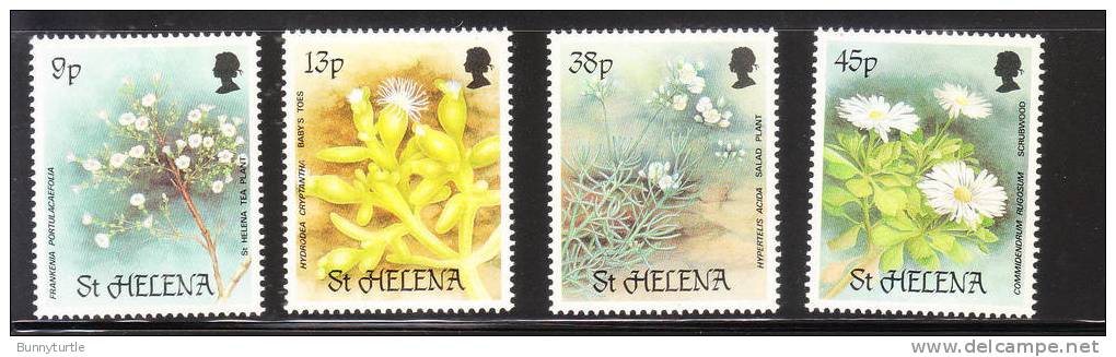 St Helena 1987 Rare Plants Tea Plant Scrubwood Salad MNH - Isla Sta Helena