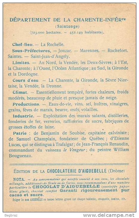 CHROMO CHOCOLAT AIGUEBELLE   LES DEPARTEMENTS  CHARENTE MARITIME - Aiguebelle