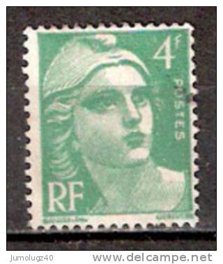 Timbre France Y&T N° 807 (2) Obl.  Mariann De Gandon.  4 F. émeraude. Cote 0,30 € - 1945-54 Marianne Of Gandon