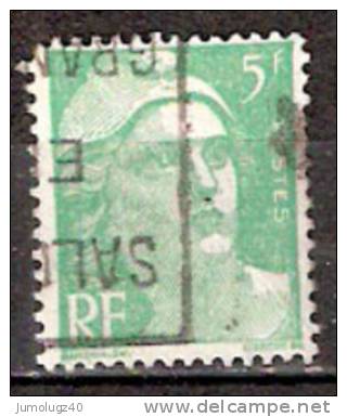 Timbre France Y&T N° 809 (3) Obl.  Mariann De Gandon.  5 F. Vert Clair. Cote 0,30 € - 1945-54 Marianne Of Gandon