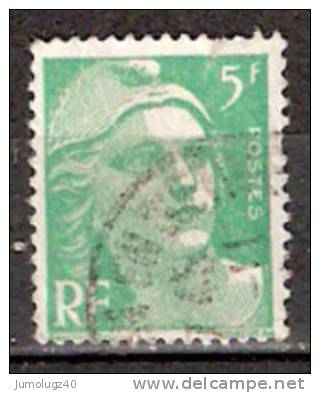 Timbre France Y&T N° 809 (4) Obl.  Mariann De Gandon.  5 F. Vert Clair. Cote 0,30 € - 1945-54 Marianne Of Gandon