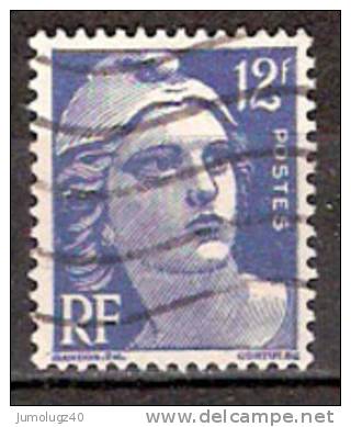 Timbre France Y&T N° 812 (2) Obl.  Mariann De Gandon.  12 F. Outremer. Cote 0,50 € - 1945-54 Marianne Of Gandon