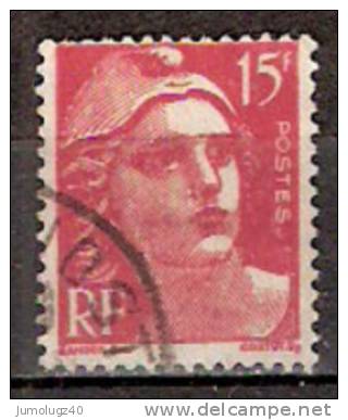 Timbre France Y&T N° 813 (03) Obl.  Mariann De Gandon.  15 F. Rouge. Cote 0,15 € - 1945-54 Marianne Of Gandon