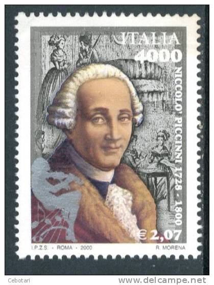 ITALIA / ITALY 2000** - Compositore E Musicista Italiano - Niccolo' Piccinni - 1 Val. MNH  (alto Valore) Come Da Scan - Música