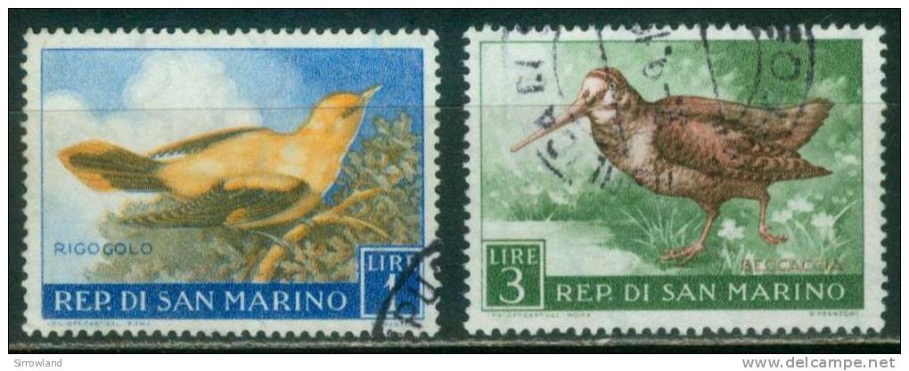 San Marino  1960  Vögel  (2 Gest. (used))  Mi: 635, 637 (0,40 EUR) - Gebruikt