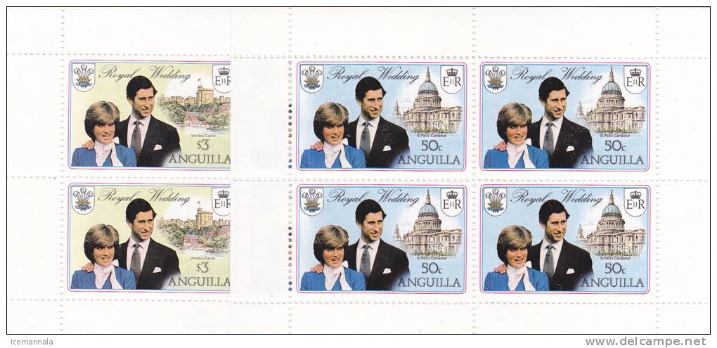 ANGUILA  HOJA BLOQUE PRINCIPE CARLOS Y PRINCESA  DIANA   MNH  ** - Anguilla (1968-...)