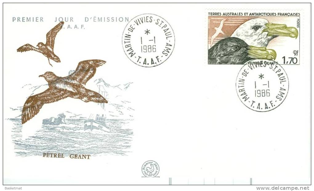 TAFF ENV FDC 1986 PETREL GEANT - FDC