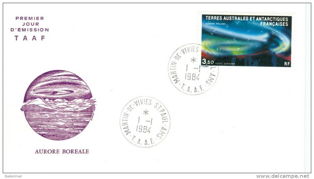 TAFF ENV FDC 1984 AURORE BOREALE - FDC