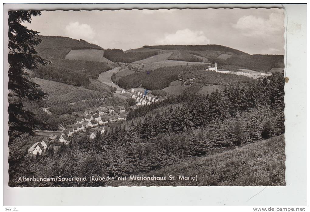 5940 LENNESTADT - ALTENHUNDEM, Rübbecke Mit Missionshaus 1963 - Lennestadt