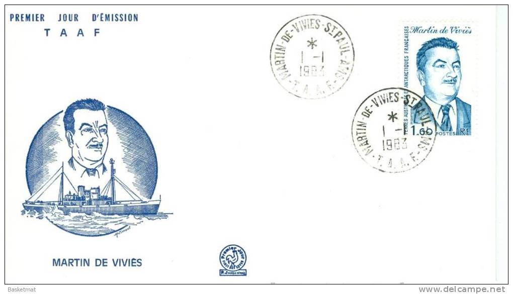 TAFF ENV FDC 1983 MARTIN DE VIVIES - FDC