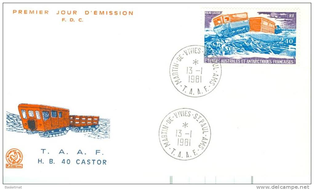 TAFF ENV FDC 1981 HB 40 CASTOR - FDC