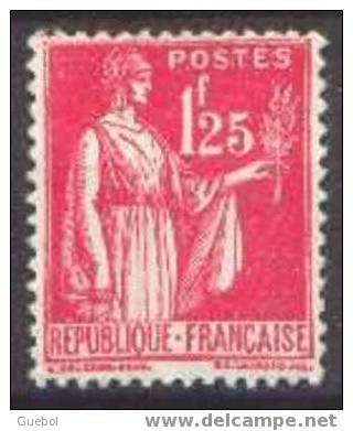 France Type Paix - N°  370 * 5ème Série Le 1f25 Rose - 1932-39 Paix