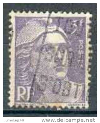 Timbre France Y&T N° 883 (01) Obl.  Mariann De Gandon. 5 F. Violet. Cote 0,15 € - 1945-54 Marianne Of Gandon