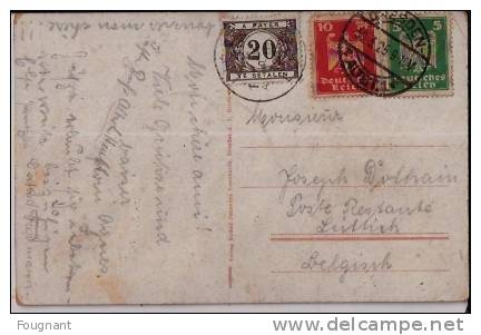 ALLEMAGNE:1925:DRESDEN (Saxe)/Al Kgl Zwinger.Affranchissement+Taxe Timbre Belge. - Dresden