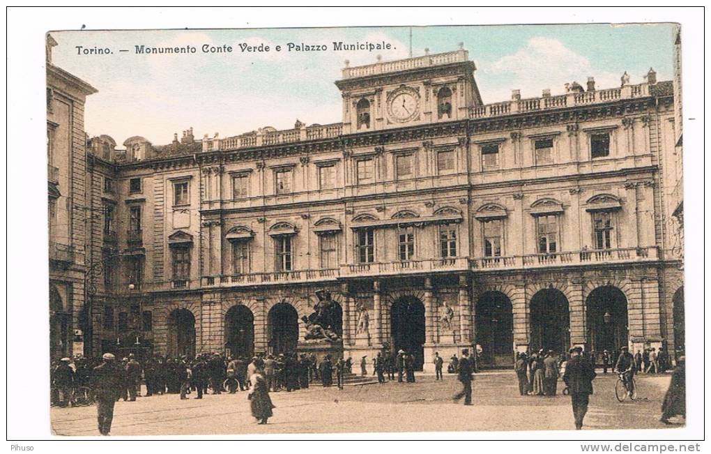 IT1466     TORINO : Monumento Conte Verde E Palazzo Municipale - Otros Monumentos Y Edificios