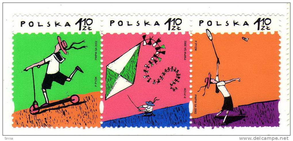 Poland / Children / Kites - Unused Stamps