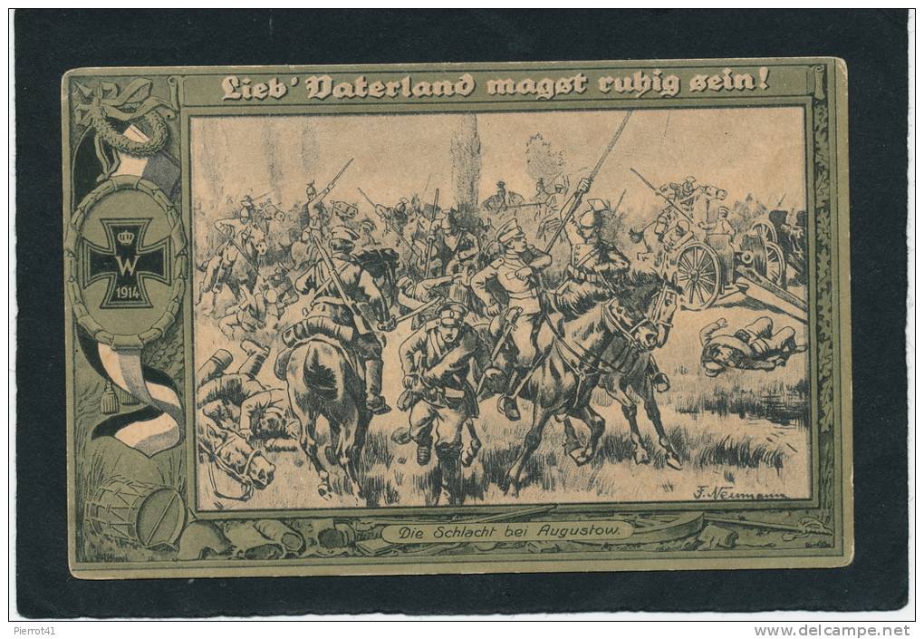 GUERRE 1914-18 - Jolie Carte Fantaisie "Die Schlacht Bei Augustow " 1 & 2 Oktober 1914 - War 1914-18