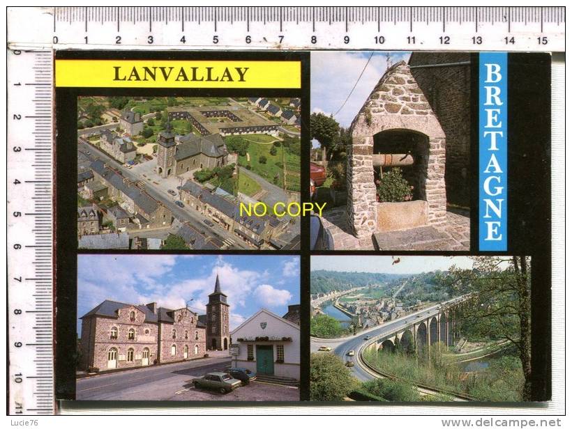 LANVALLAY -  4 Vues   :  Vue Générale  -  L'Eglise - Le Vieux Puits - Et Le Viaduc Sur La Rance - Autres & Non Classés