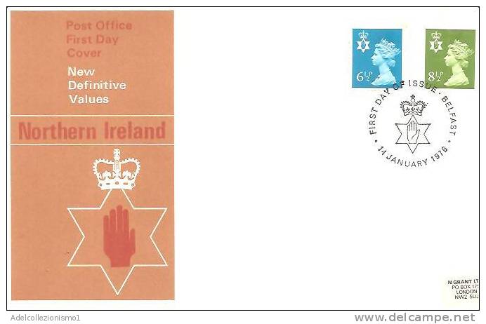 66715)FDC- New Definitive Values  Northern Ireland  Serie Completa 14-january.1976 6,5 P + 8,5p - Non Classés