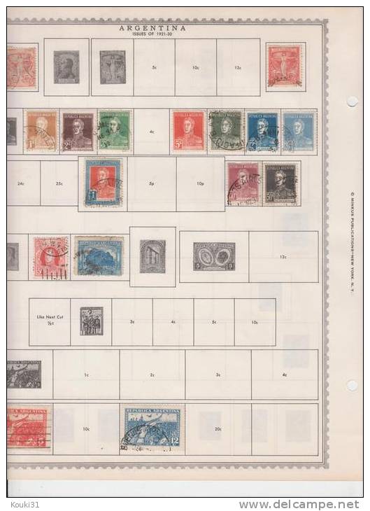 Argentine : Lot Poste Et PA Sur 4 Feuilles Entre 1871 Et 1945 - Collections, Lots & Séries