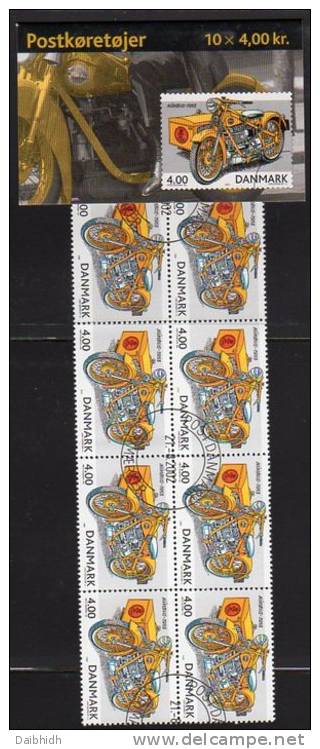DENMARK 2002 Postal Vehicles 40Kr And 55Kr Booklets S124-25 With Cancelled Stamps. Michel 1312, 13MH, SG SB224-25 - Cuadernillos