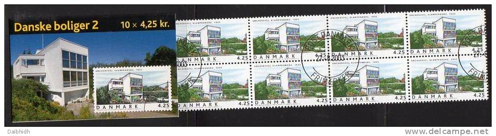 DENMARK 2003  Domestic Architecture Booklet S132 With Cancelled Stamps. Michel 1344MH, SG SB233 - Markenheftchen