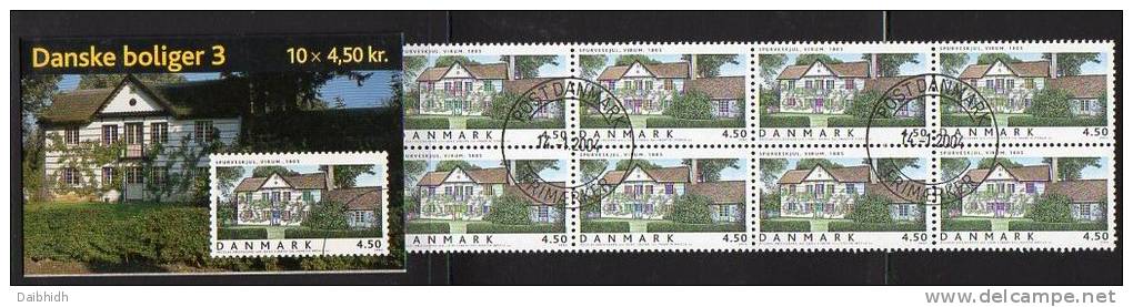 DENMARK 2004  Domestic Architecture Booklet S135 With Cancelled Stamps. Michel 1361MH, SG SB237 - Libretti