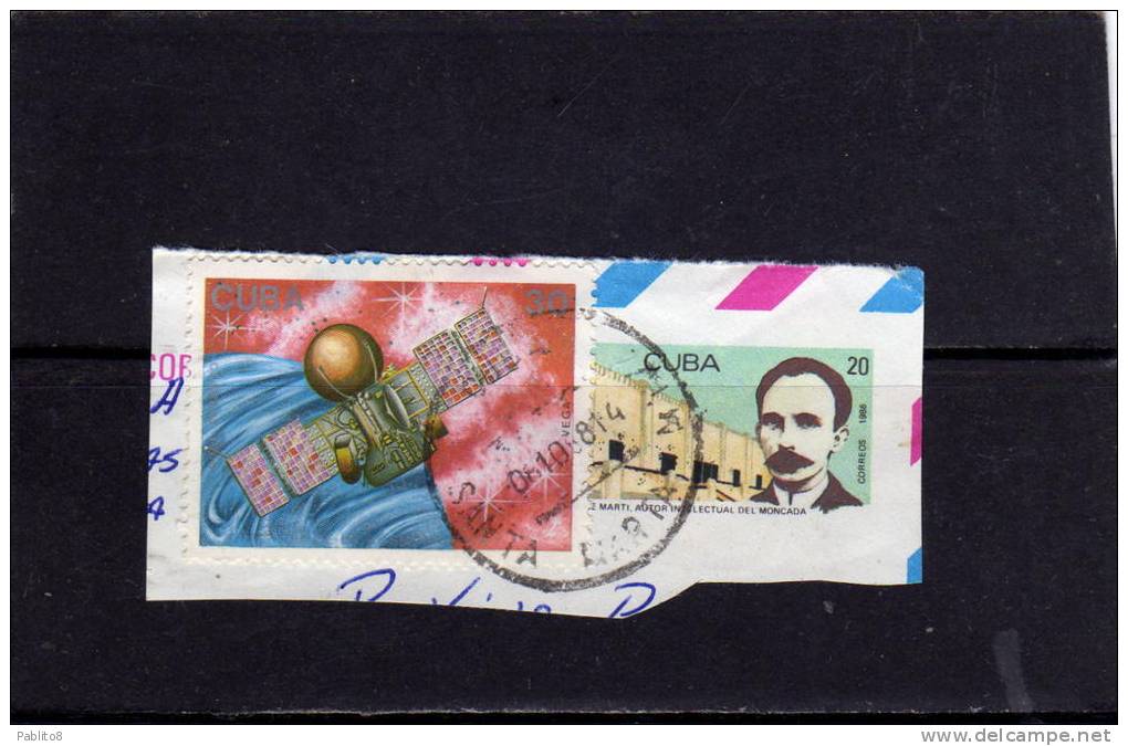 CUBA 1988 COSMONAUTS DAY SPACE VEGA SPAZIO GIORNATA COSMONAUTI USED - Used Stamps