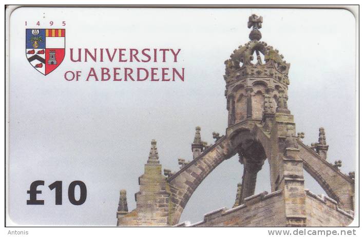 SCOTLAND - University Of Aberdeen, Student Telephone Service Prepaid Card 10 Pounds, Used - Autres - Europe