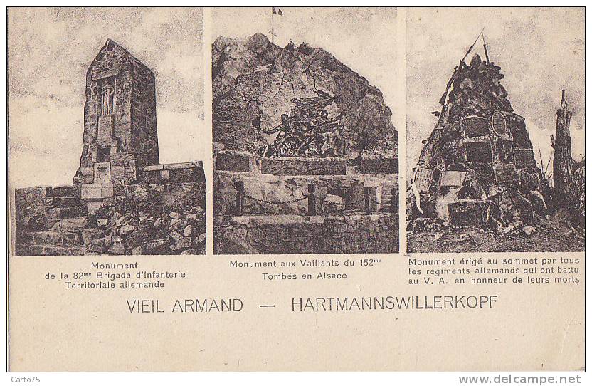 Militaria - Guerre 14-18 - Vieil Armand 68 - 3 Monuments Aux Morts - Weltkrieg 1914-18