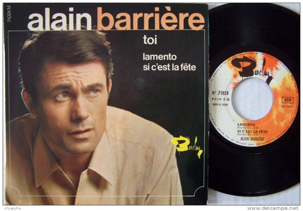 ALAIN BARRIERE  45T EP  ToiM / Mint Comme Neuf - Disco, Pop